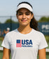USA Pickleball Pride | Short Sleeve Performance Tee by Pepini Pickleball β white Pickleball T-Shirt front view